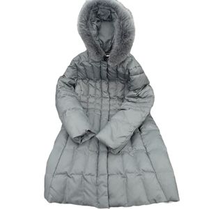 1 MADISON Fox Fur Trim Down Coat Puffer with Hood M